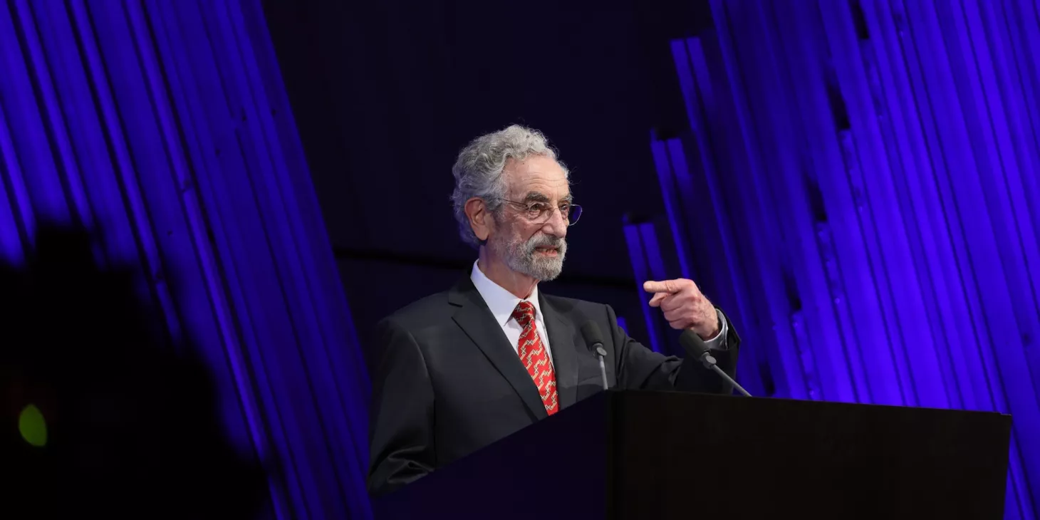 Elliott H Lieb speaking at the Kyoto Prize